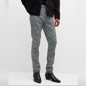 Monfrere Blanc Greyson Skinny Leopard Print Jeans Size 32